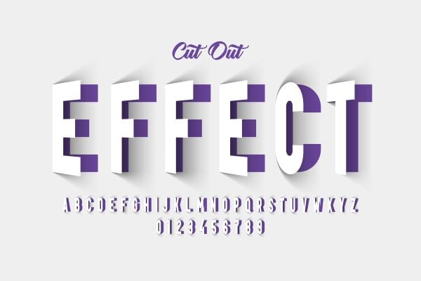 Die Cut font example