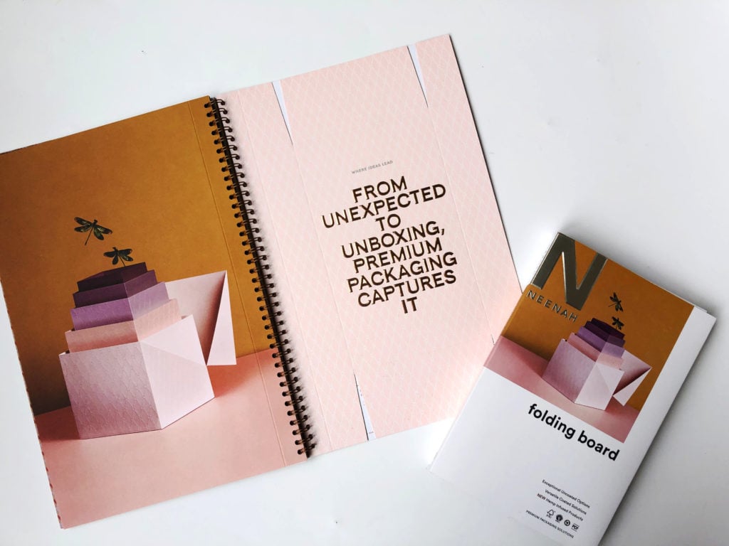 Neenah Promotion: Where Ideas Lead & Neenah Folding Board Swatch Book
